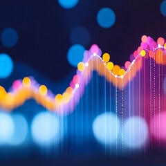Poster - Abstract glowing data graph showing growth, progress, and trends.