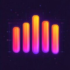 Poster - Abstract vibrant gradient bar graph on dark background.