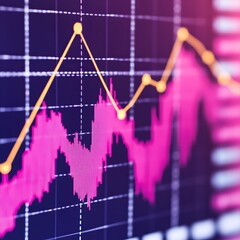 Poster - Close-up of a financial graph showing upward trend.