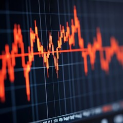 Poster - Close-up of a stock market graph showing fluctuating prices.