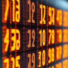 Poster - Close-up of an orange digital display showing numbers.