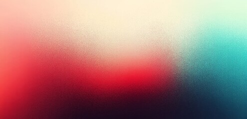 Poster - Grainy gradient background abstract red teal beige smooth texture noise summer design poster