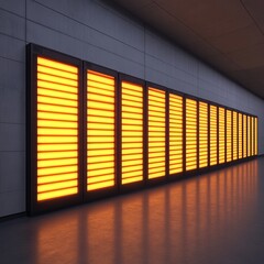 Poster - Glowing server racks in a modern data center corridor.