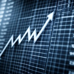 Poster - Upward trending arrow on financial graph.
