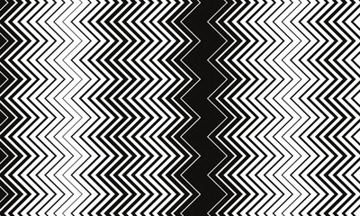 Poster - abstract monochrome geometric black thin to thick corner wavy line pattern can be used background.