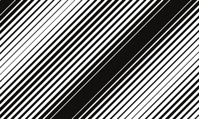 Poster - abstract monochrome geometric black thin to thick diagonal line pattern can be used background.
