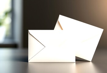 Poster - Blank White Envelopes Mockup Correspondence