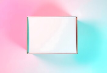 Poster - Pastel Pink and Teal Minimalist Blank White Box Product Mockup