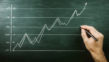 Poster - Graph showing upward trends and growth.