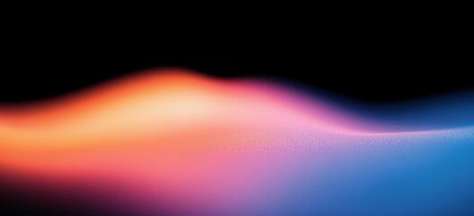 Poster - Gradient Background Black to Soft Orange Pink Blue Abstract Smooth Texture Design