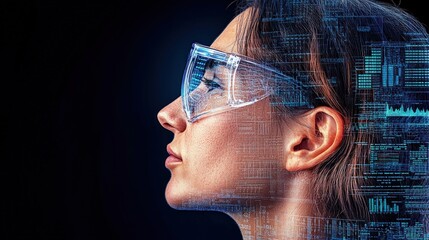 Poster - Innovative technology glasses enhance digital experience in modern environments