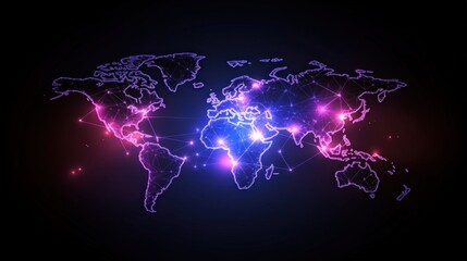 Poster - Global connectivity visualization innovative digital mapping and creative design concepts