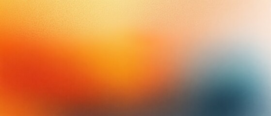 Poster - Gradient Background with Orange Blue Beige and Gray Grainy Texture Abstract Design