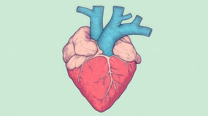 Poster - Artistic heart anatomy digital illustration for health awareness in medical science