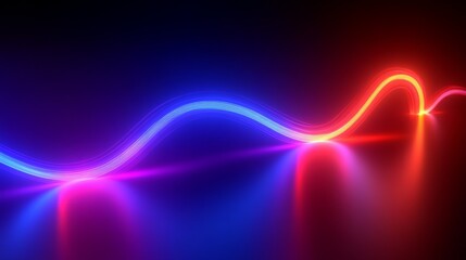 Poster - Abstract Neon Lines Glowing in Futuristic Ultraviolet Spectrum for Energetic Party Background