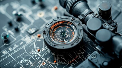 Leinwandbilder - Precision control closeup of military technology on drone controller tactical operations high-tech environment detailed perspective
