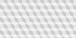 © MOHART PARK - White geometric cube creative concept triangle overlap square technology background. digital cubes fabric and wallpaper grid block texture background.