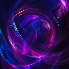 Poster - An abstract representation of swirling colors in shades of purple and blue, creating a mesmerizing visual experience that evokes a sense of motion and fluidity for digital art.