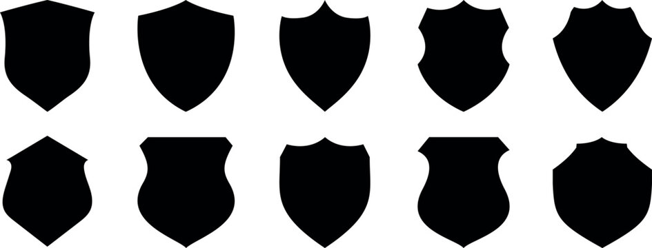 Shield icon set. different shields icons, protect signs. Protect signs Different shields icon collection vector.