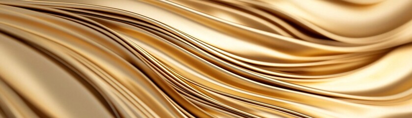 Poster - A captivating golden wave texture, perfect for backgrounds and design projects, showcasing elegance and luxury.