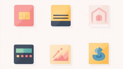 Poster - Colorful Digital Icons Representing Business and Technology Concepts