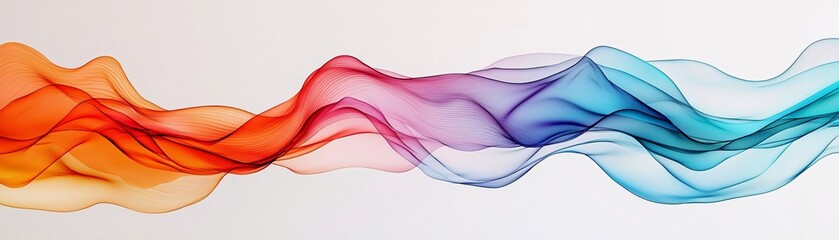 Poster - A vibrant abstract design featuring colorful waves of flowing fabric in red, blue, and orange tones.