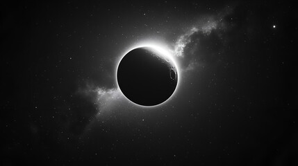 Wall Mural - black sky with a white crescent moon and stars in the background