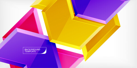 Aufkleber - Vector 3d arrow techno design template