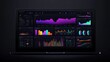 © TopMedia - Modern data visualization interface on laptop with vibrant charts