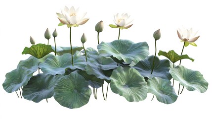 Wall Mural - A lotus flower and leaves