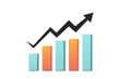 © SachiDesigns - upward trending bar graph simple flat logo illustration