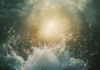 Poster - Radiant Sunlight Dancing on Ocean Waves Creating a Captivating Visual of Nature's Beauty in a Serene and Tranquil Seascape Setting
