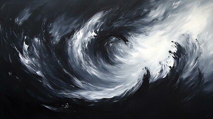 Wall Mural - Abstract depiction of swirling black waves, radiating midnight mystery and artistic sophistication with an ethereal, captivating allure