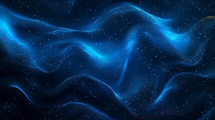 Wall Mural - Blue gradient background with glowing blue light, grainy noise texture on a dark backdrop, ideal for a sleek banner or header design