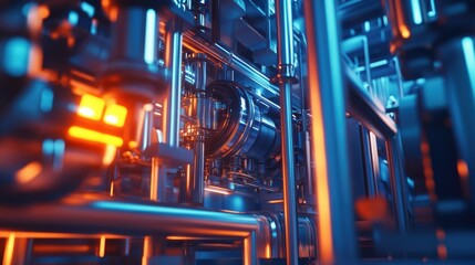 Aufkleber - Close-up of advanced machinery in a hydrogen production facility, showcasing hydrogen production process and technology in action