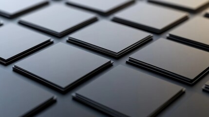 Poster - Close-up of multiple blank credit cards arranged in a neat pattern, creating a clean space for designs and text.