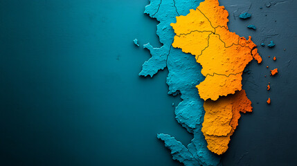 Poster - Geographical exploration of colorful regions modern art design digital graphics abstract background aerial perspective mapping concepts for creative projects
