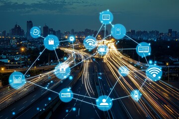 Poster - market economies evolving with smart partnerships, seamless integration of tech and human interaction
