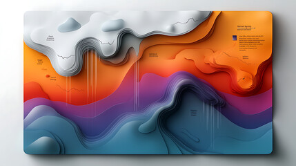 Poster - Vibrant abstract digital art online gallery graphic design modern aesthetic top-down view creative expression for contemporary spaces