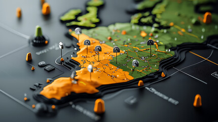 Poster - Exploring geographic diversity interactive map of europe digital visualization technology-driven environment aerial perspective educational concept