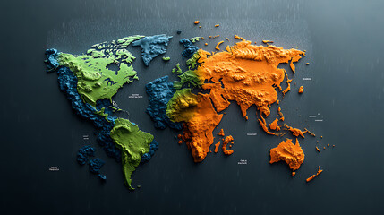 Poster - Global elevation map visualization educational content interactive environment geographical perspective world geography insights for seo success
