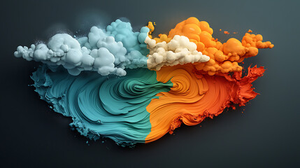 Poster - Dynamic color flow abstract art digital creation visual design contemporary vibrant palette artistic expression for modern interiors
