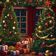 christmas tree in the night