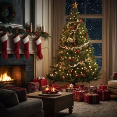 christmas tree in the night