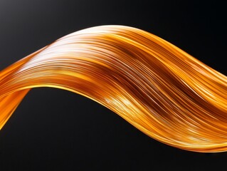 Wall Mural - A close up of a yellow wave on a black background