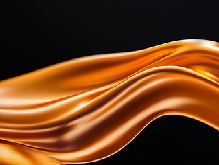 Wall Mural - A close up of a golden liquid flowing on a black background