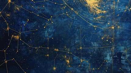 Wall Mural - Celestial Canvas: A Night Sky Tapestry of Constellations and Stardust