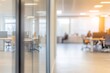 © Panuwat - Modern office space glass door left side is Abstract blurred interior
