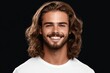 © Panuwat - Portrait young man long curly hair beard He a closeup photo