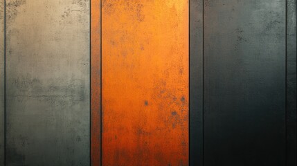 Poster - Textured metallic panels in gray orange and black